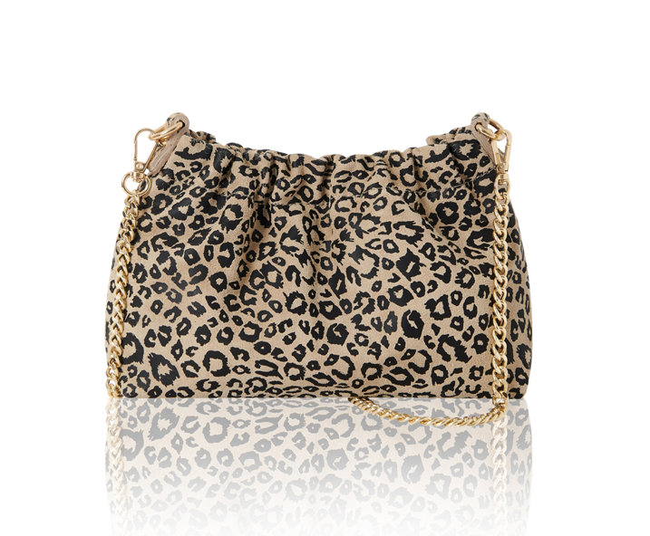 Metallic Leopard Party Bag With Chain Handle - Moira