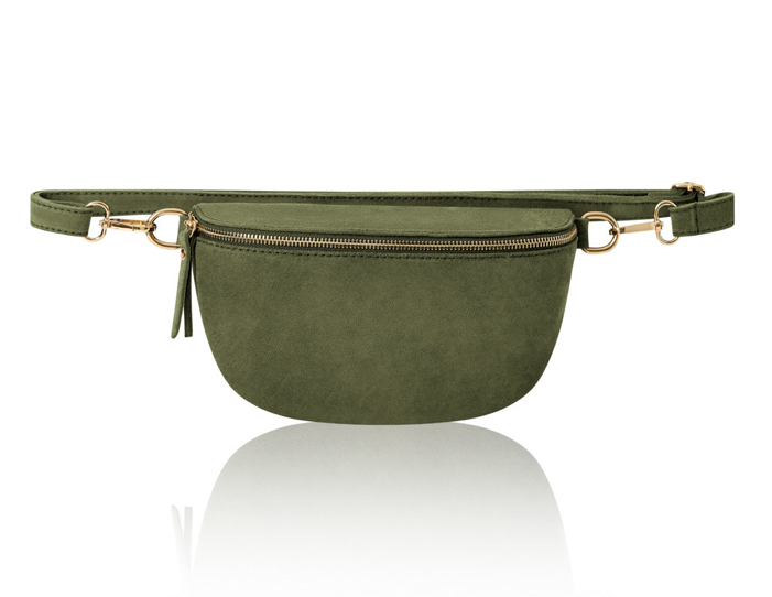 Olive Green Suede Bum Bag - Bonnie