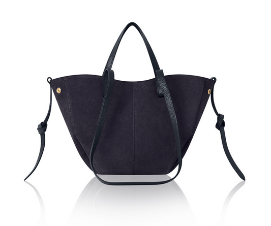 Navy Suede Shoulder Bag - Diana