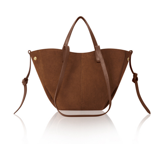 Light Brown Suede Shoulder Bag - Diana