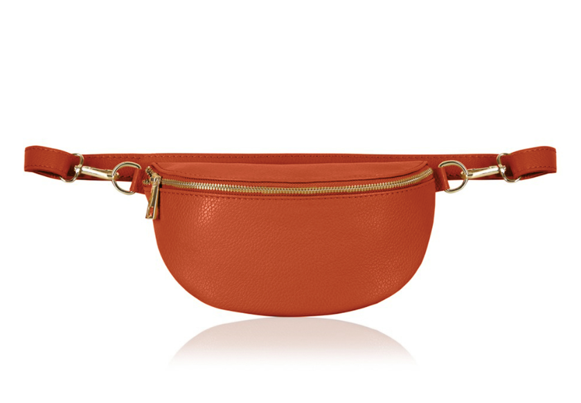 Burnt Orange Leather Bum Bag - Aurora