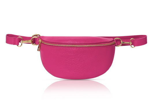 Fuchsia Leather Bum Bag - Aurora