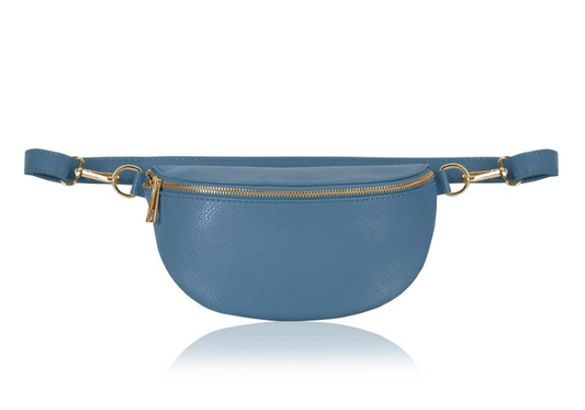 Blue Leather Bum Bag - Aurora