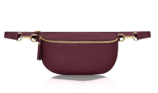 Burgundy Large Leather Sling Bag - Felicity