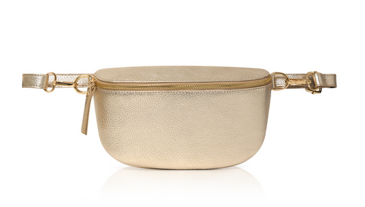 Gold Large Leather Sling Bag - Felicity