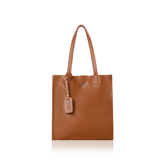 Tan Leather Tote Bag - Arya