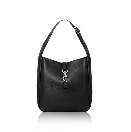 Black Leather Shoulder Bag - Bodhi