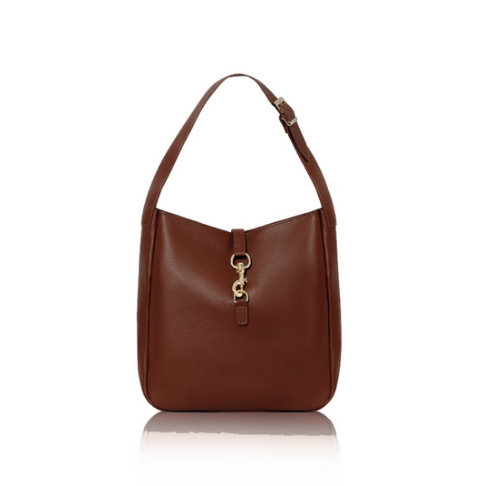 Warm Brown Leather Shoulder Bag - Bodhi