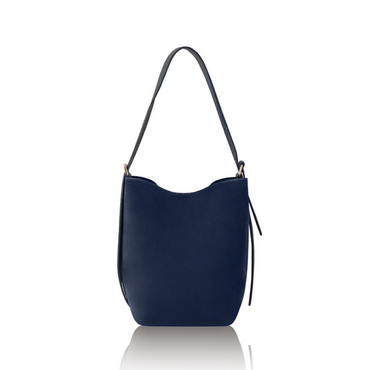 Navy suede bucket bag - Clancy