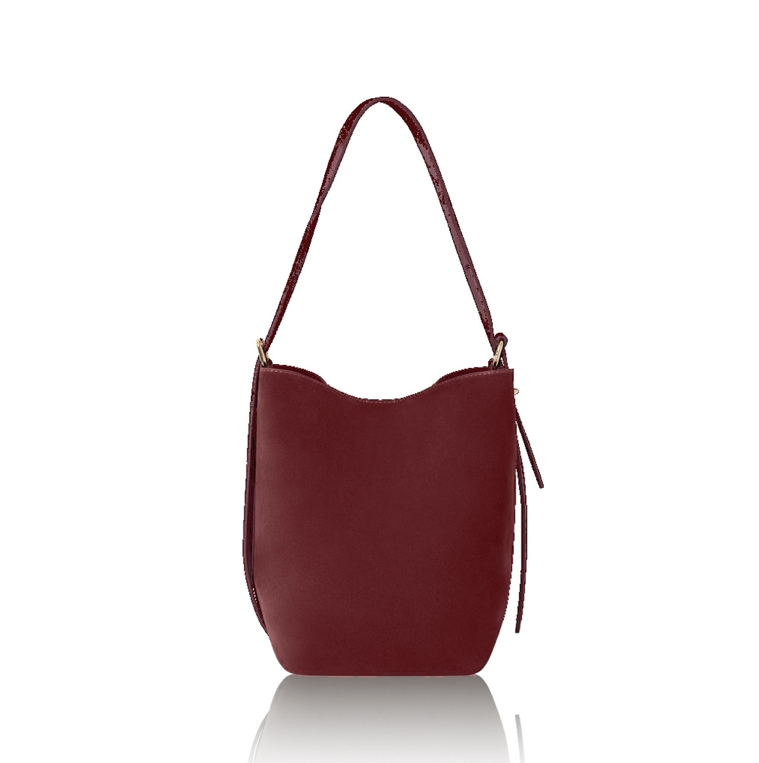 Red suede bucket bag - Clancy