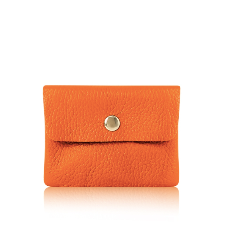 Orange Mini Leather Purse - Mini