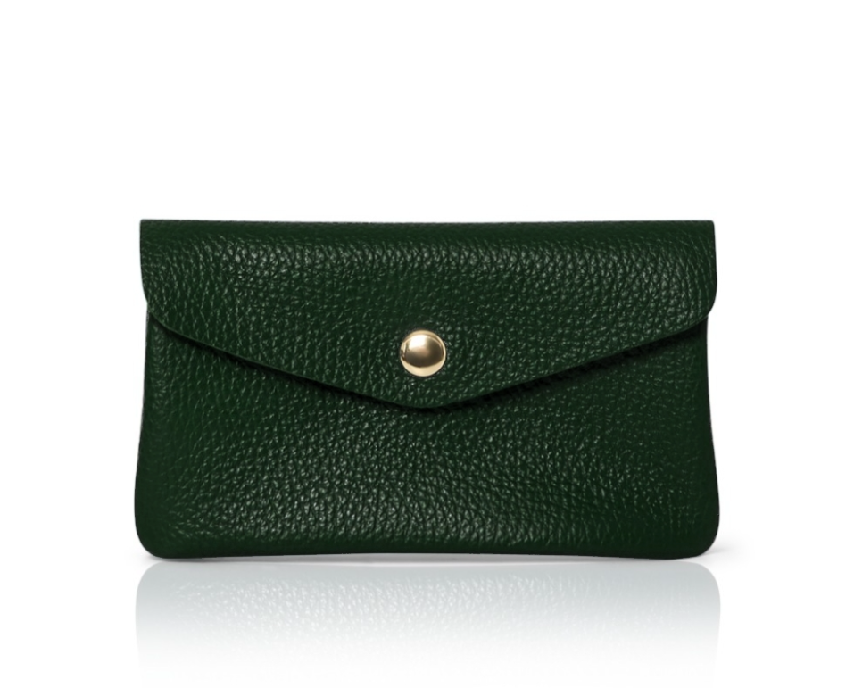 Dark Green Leather Purse - Medium