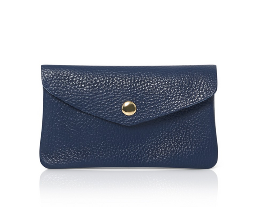 Navy Leather Purse - Medium