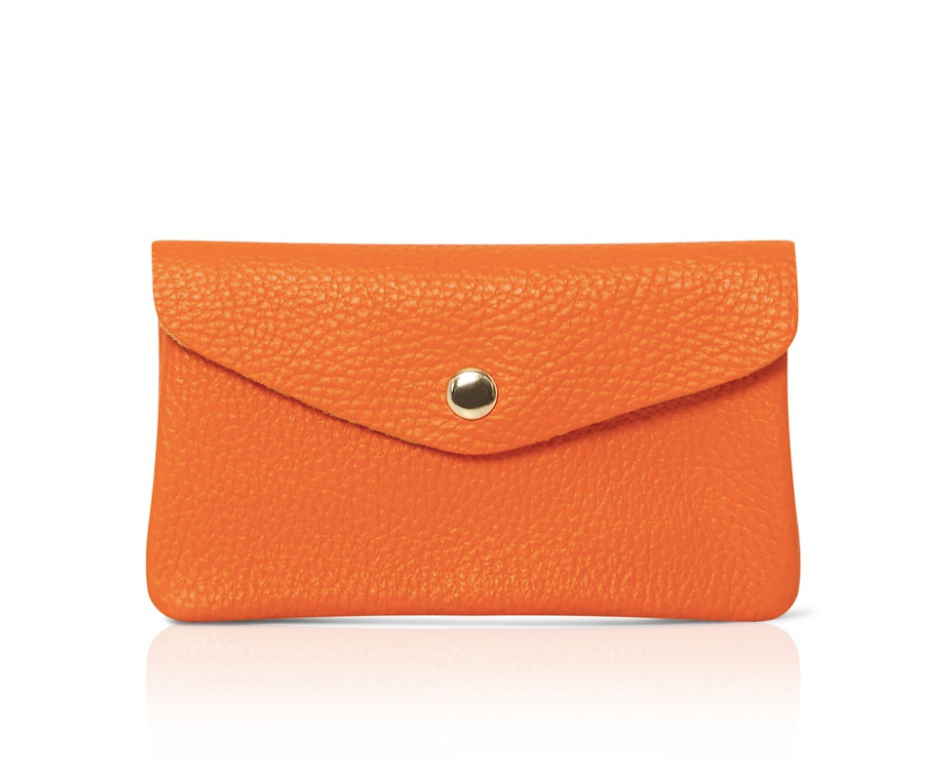 Orange Leather Purse - Medium