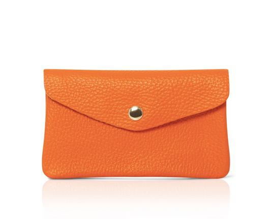 Orange Leather Purse - Medium