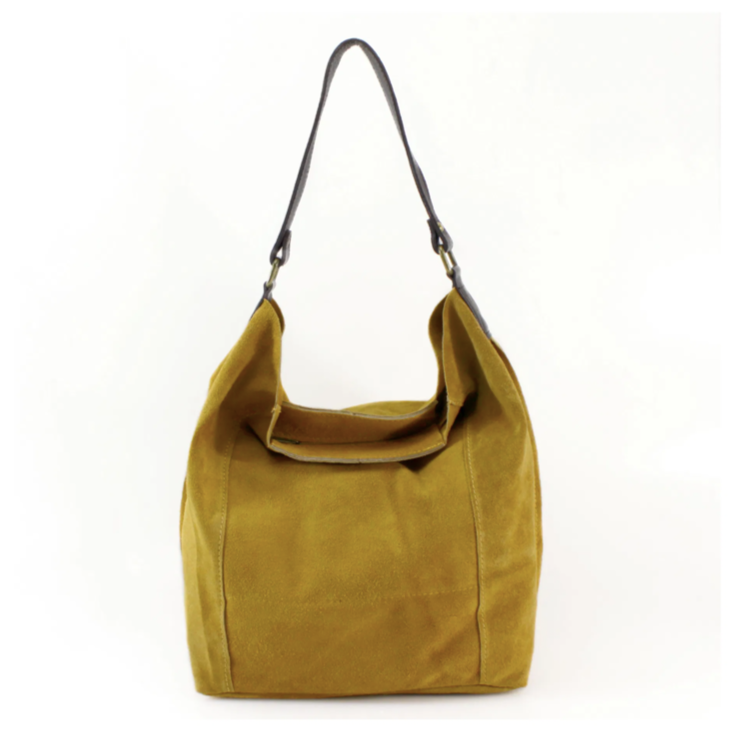 Mustard Yellow Suede Shoulder Bag - Twiggy