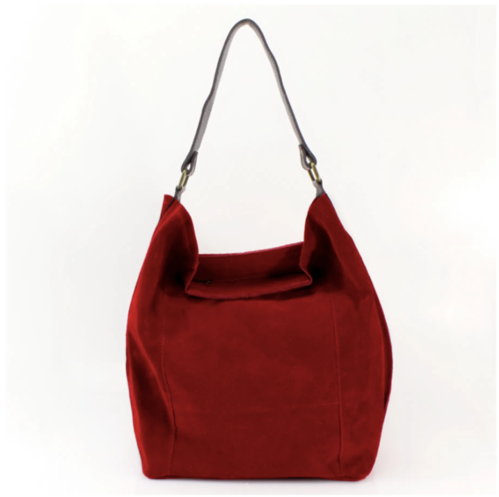 Red Suede Shoulder Bag - Twiggy