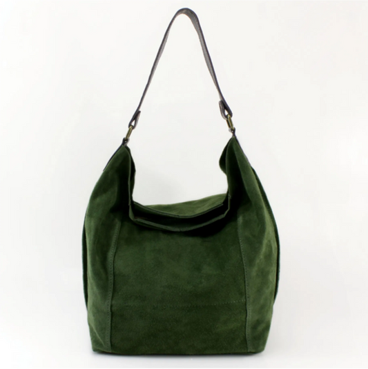 Green Suede Shoulder Bag - Twiggy