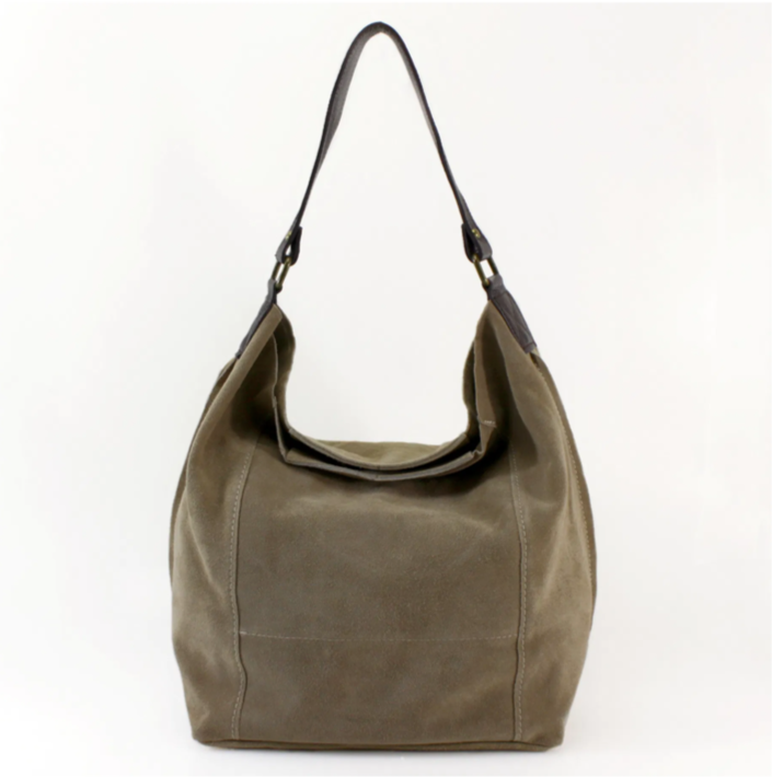 Beige Suede Shoulder Bag - Twiggy