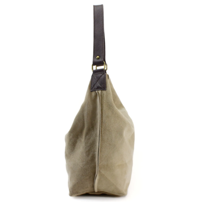 Beige Suede Shoulder Bag - Twiggy