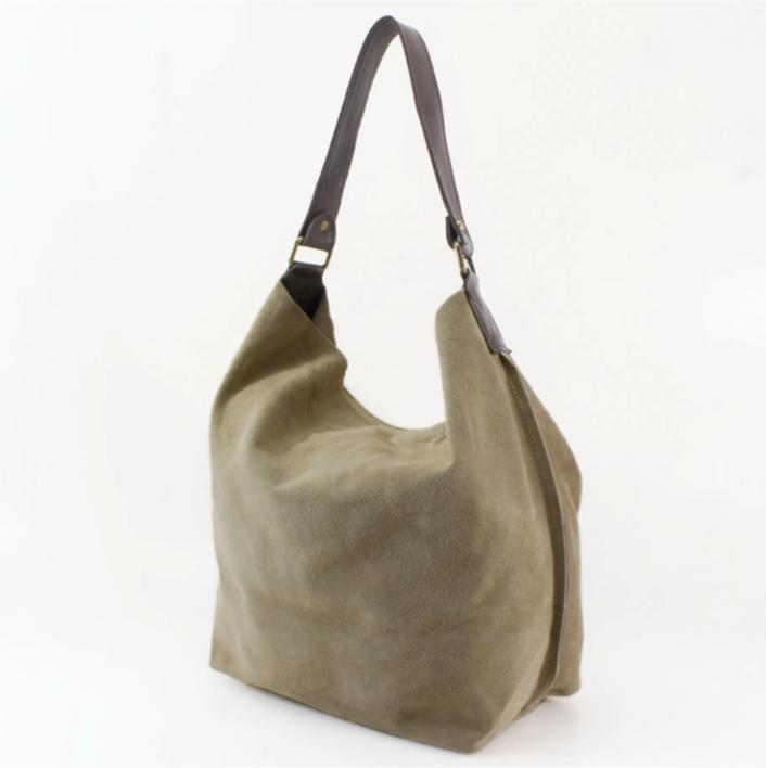 Beige Suede Shoulder Bag - Twiggy