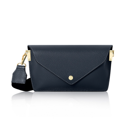 Small Navy Leather Bag - Sansa