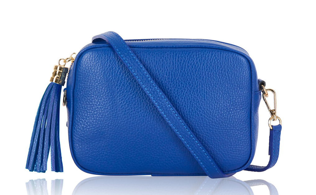 Royal Blue Leather Crossbody Bag With Tassel - Darcy