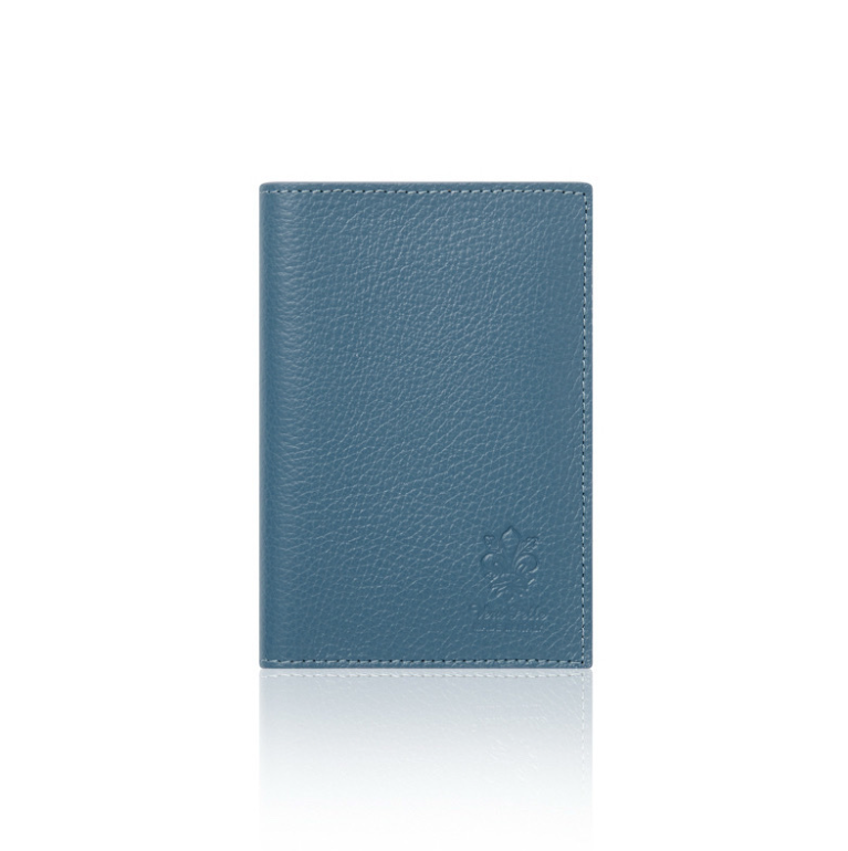 Blue Leather Passport Holder