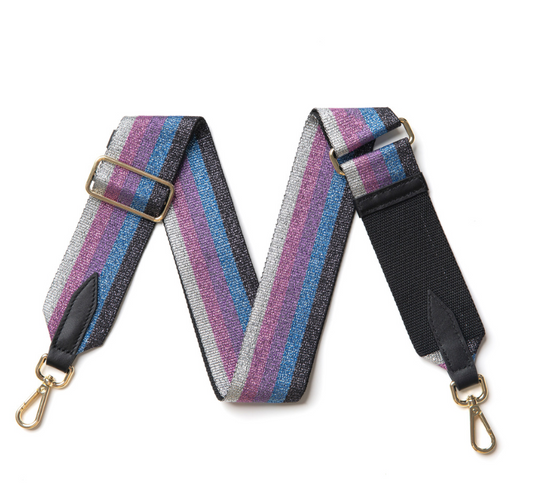 Purple Sparkle Stripe Bag Strap