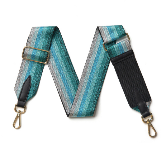 Blue Sparkle Stripe Bag Strap