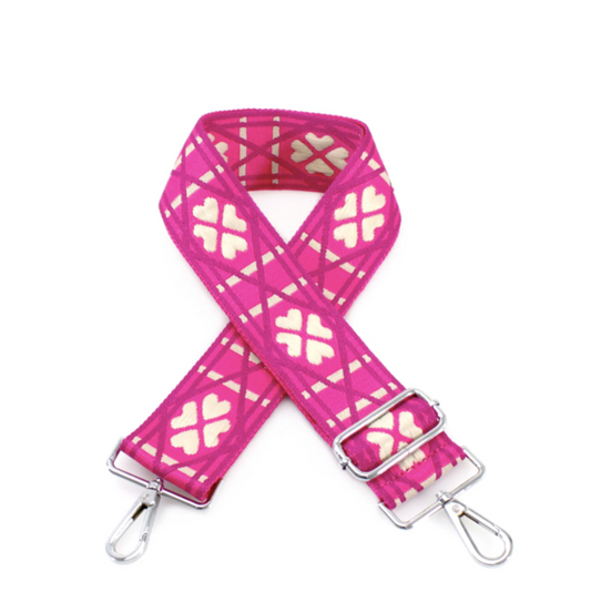 Pink Lucky Clover Print Bag Strap