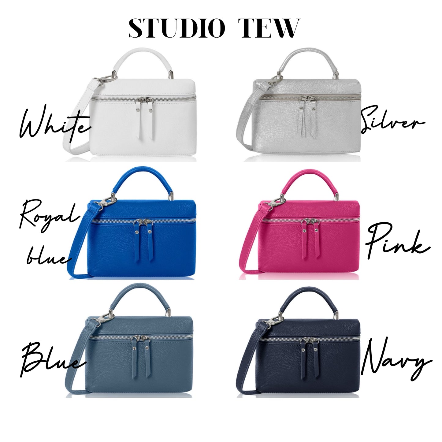 Charming leather bag with short handle & long strap - Hallow