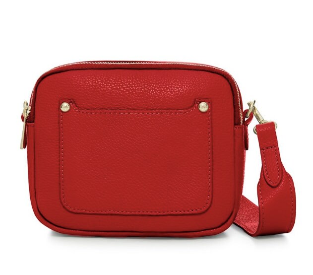 Sac Double Zip en Cuir Rouge - Victoria