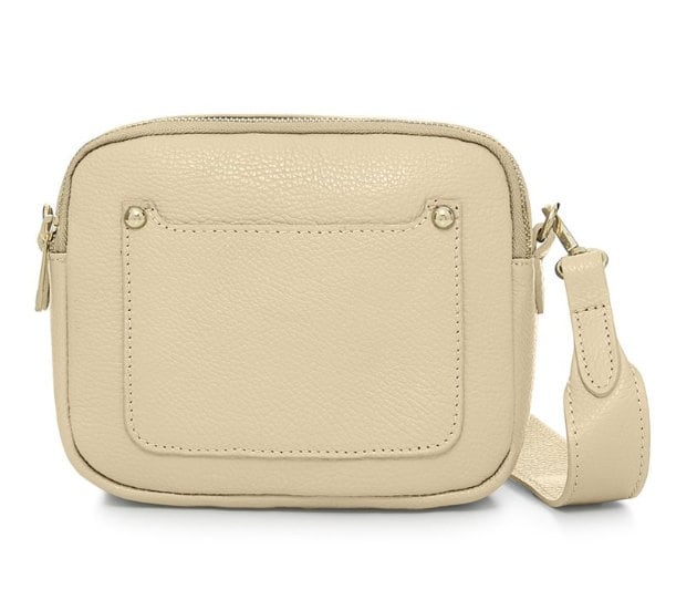 Sac Double Zip en Cuir Crème - Victoria