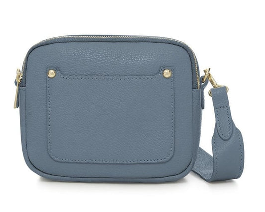 Sac Double Zip en Cuir Bleu - Victoria