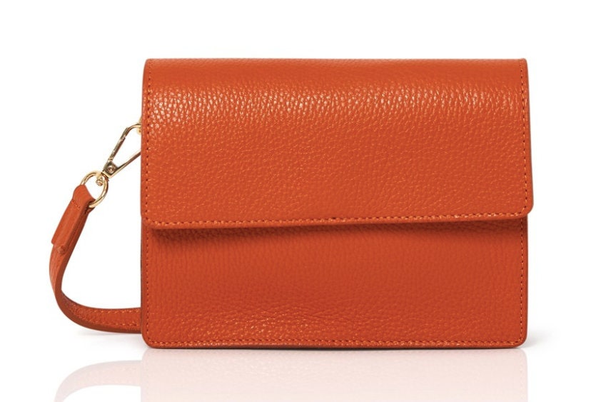 Sac Minimaliste en Cuir Orange - Zoé