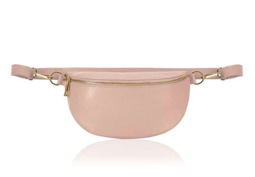 Light Pink Leather Bum Bag - Aurora