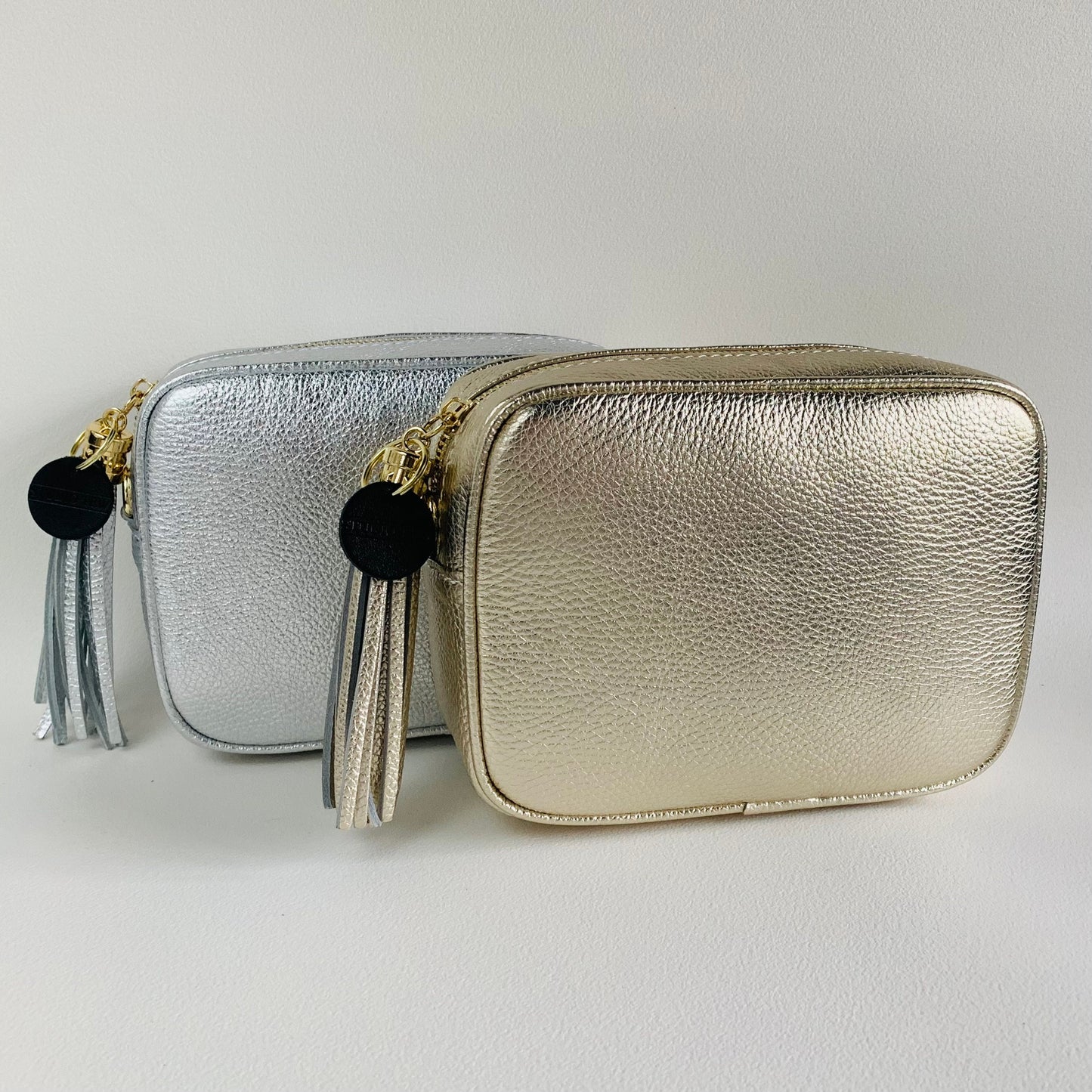 Gold/Silver Leather Crossbody Bag With Tassel - Darcy