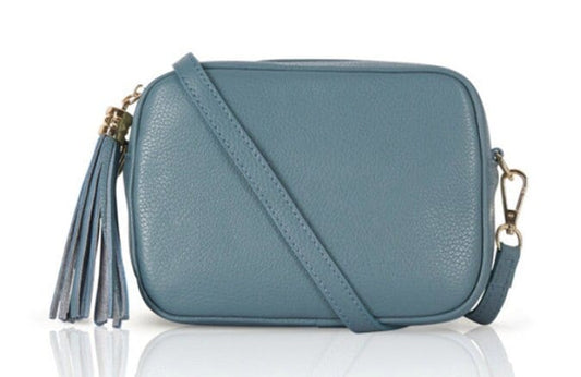 Goblin Blue Leather Crossbody Bag With Tassel - Darcy