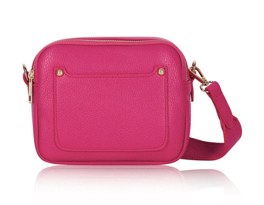 Sac Double Zip en Cuir Fuchsia - Victoria