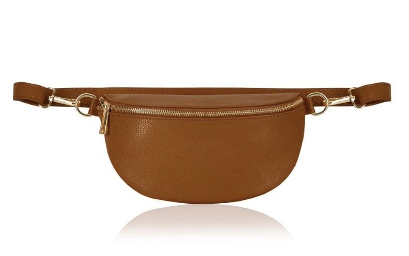 Dark Tan Leather Bum Bag - Aurora