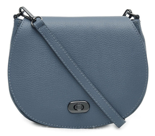 Sac cartable en cuir bleu