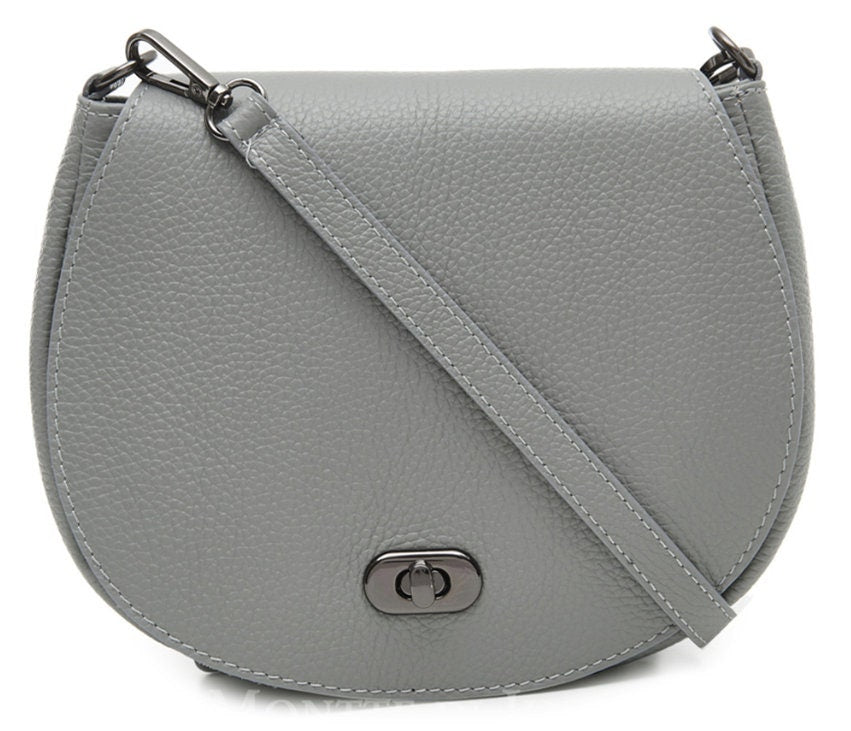 Sac cartable en cuir gris clair