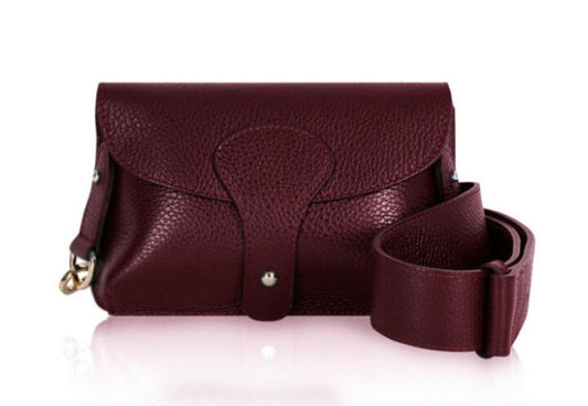 Sac à bandoulière compact en cuir bordeaux - Vogue