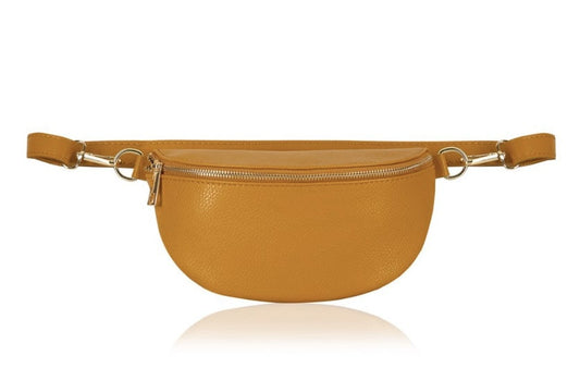 Mustard Leather Bum Bag - Aurora