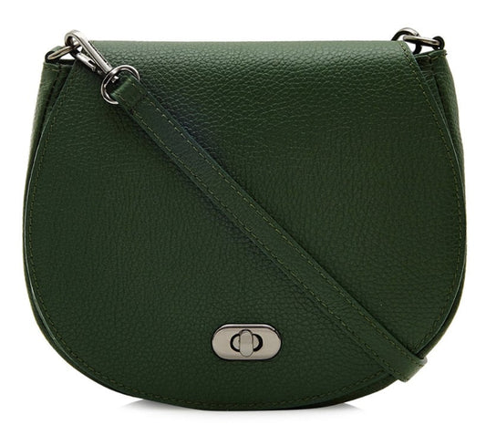 Sac cartable en cuir vert foncé