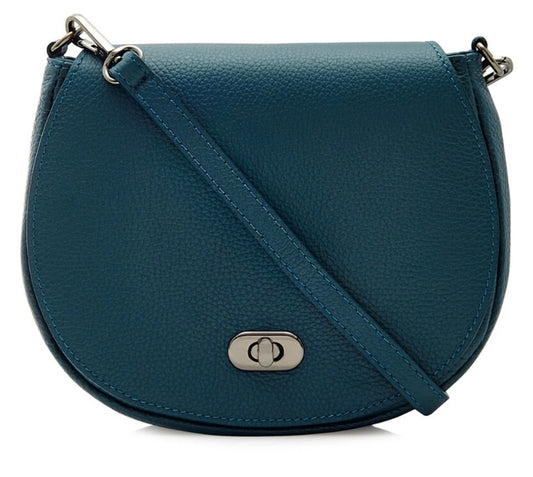 Sac cartable en cuir bleu sarcelle