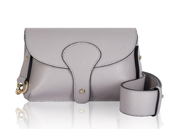 Sac à bandoulière compact en cuir gris clair - Vogue