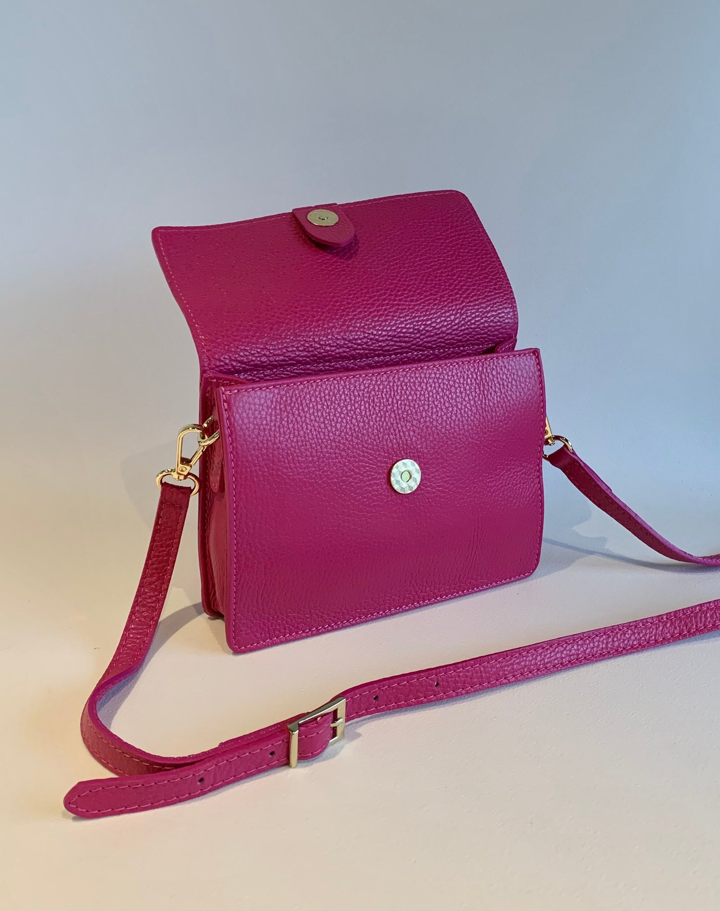 Sac Minimaliste en Cuir Fuchsia - Zoé