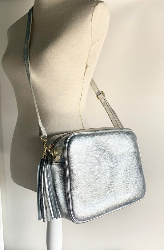 Silver Large Crossbody Bag - Darcy